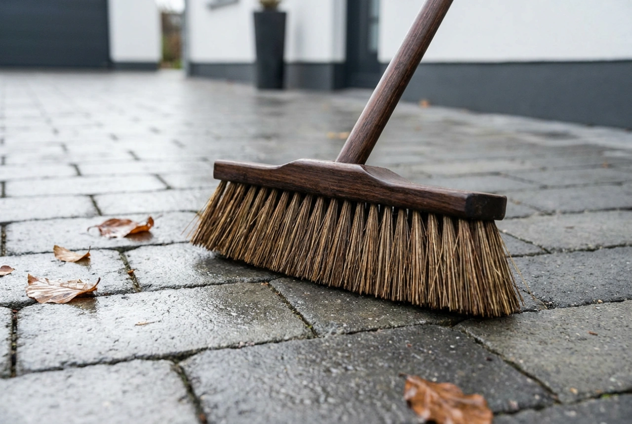 S čim pomesti tlakovce po dežju in vrtnih opravilih