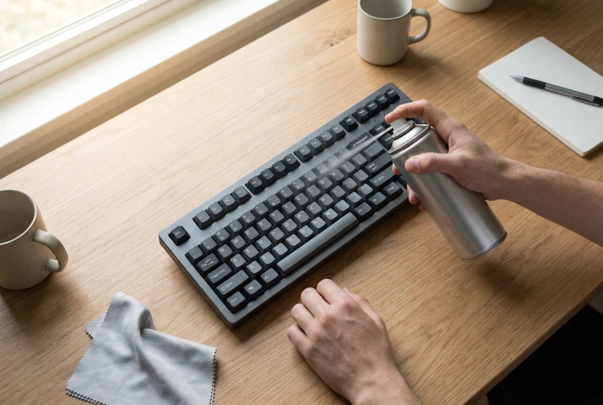 ඉලෙක්ට්‍රොනික උපකරණ පිරිසිදු කිරීමට සම්පීඩිත වායු ස්ප්‍රේ භාවිතා කරන ආකාරය