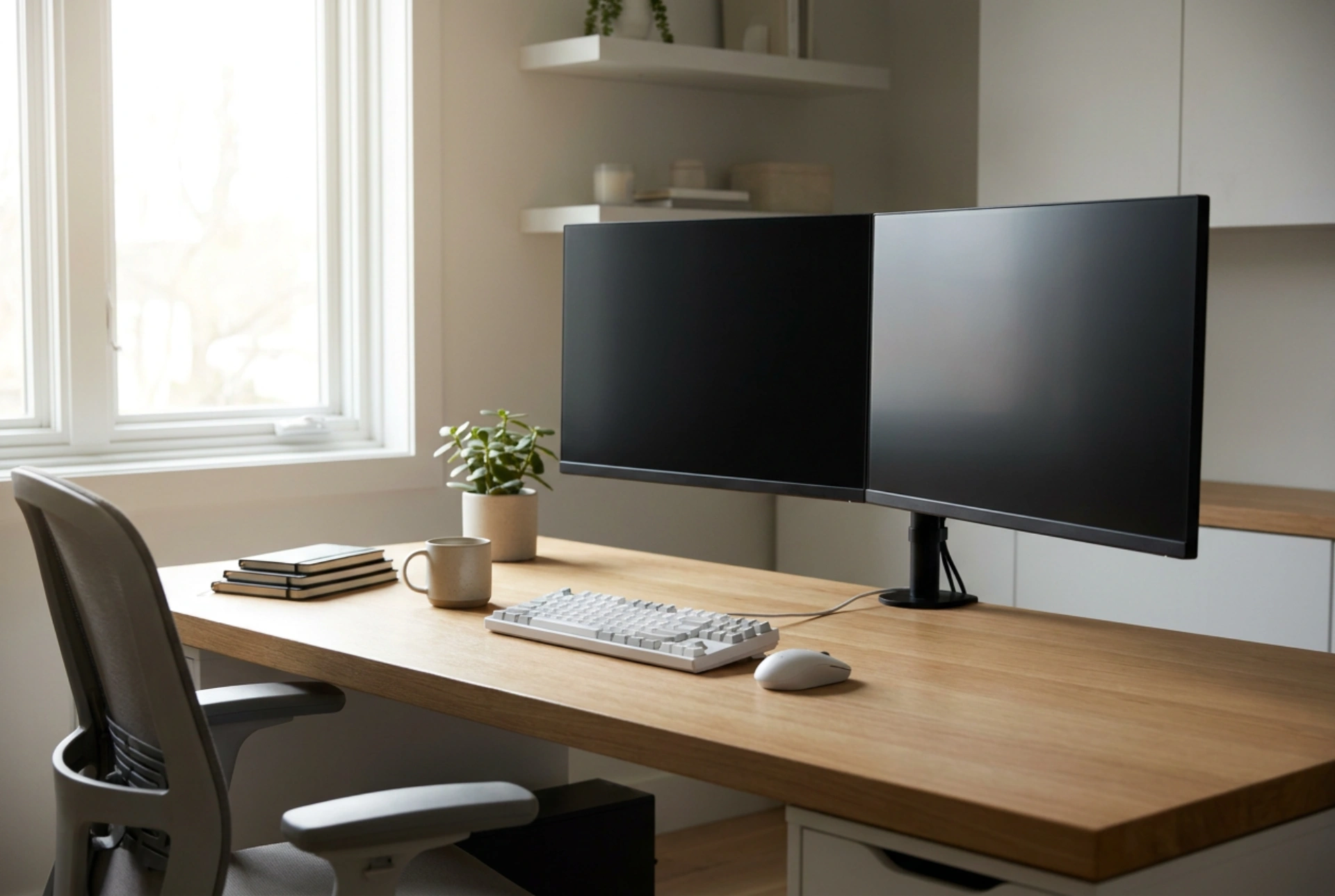 Kako pravilno nastaviti dvojno držalo za monitorje za udobno in ergonomsko delo