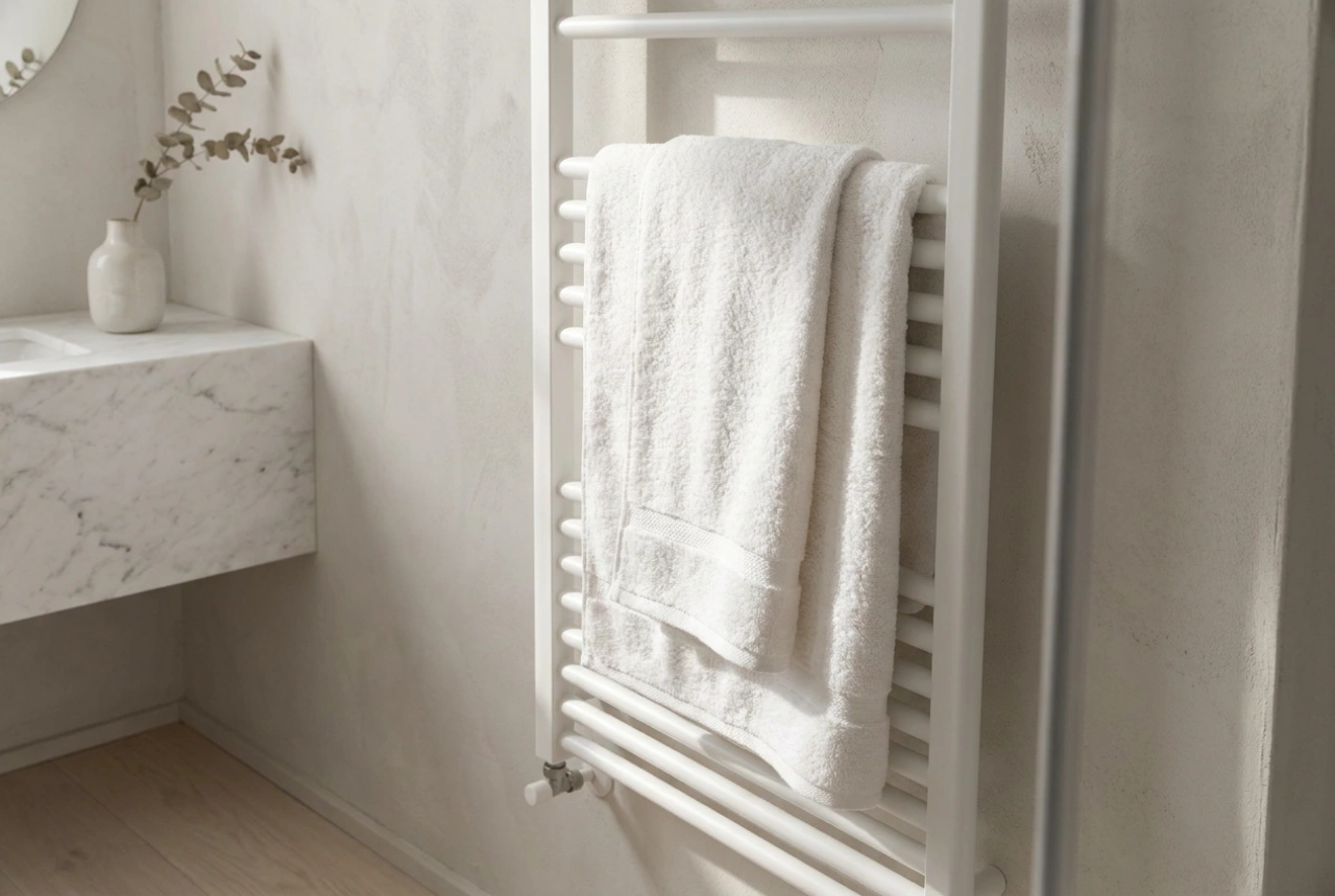 Sušilnik za kopalniški radiator brez pregrevanja tkanin