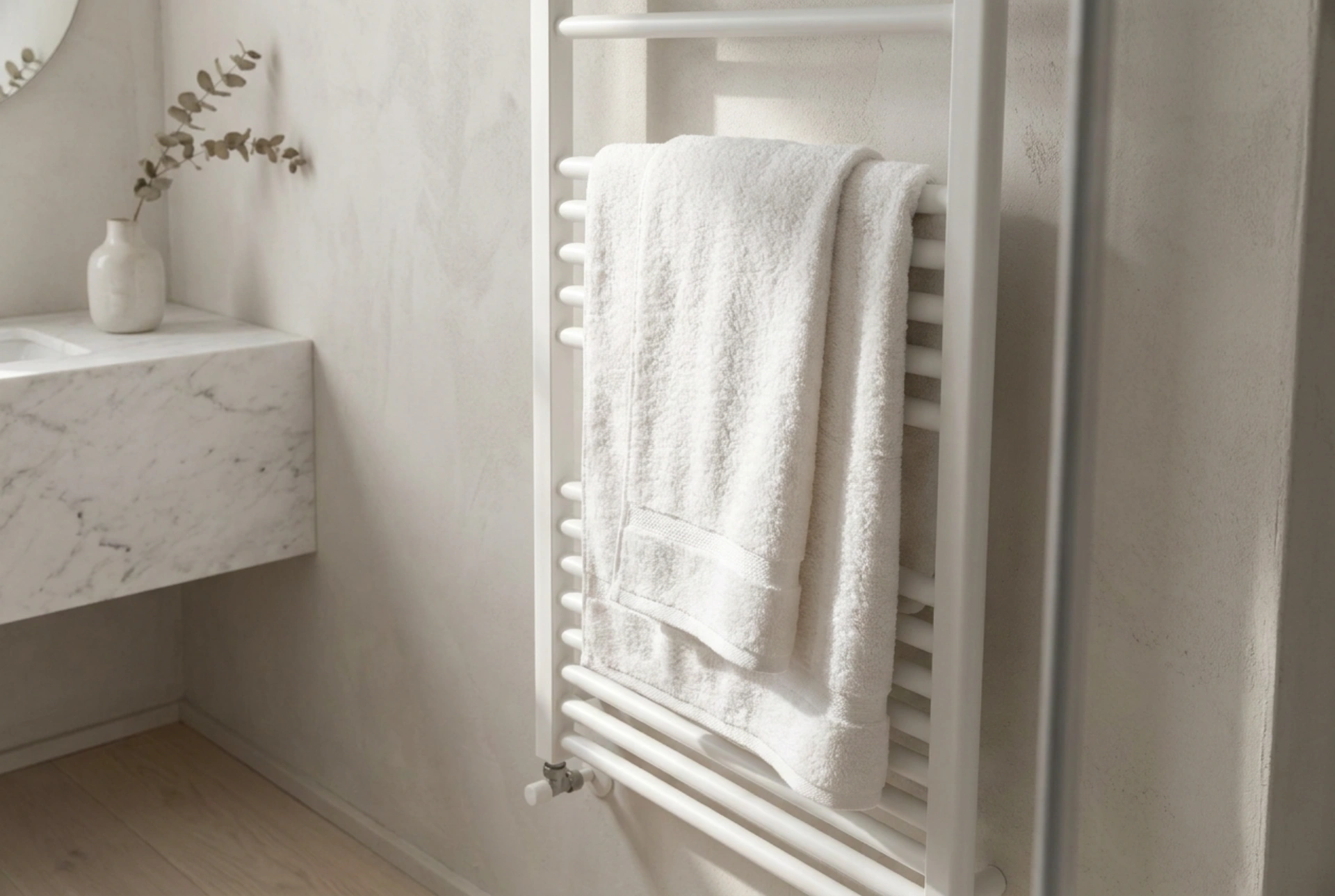 Sušilnik za kopalniški radiator brez pregrevanja tkanin