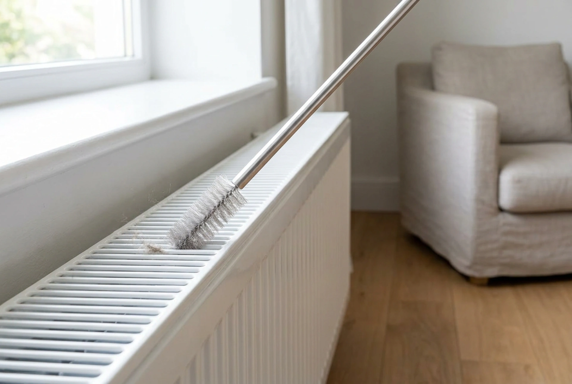 Preizkušena tehnika čiščenja radiatorjev z ozko krtačo